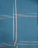 That's not an image that would allow for an alt tag meeting all of those specifications. There is no artwork, artist, subject, location, or landmarks visible. The image is simply a texture of teal and white stripes