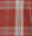This is a close-up image of a textile; therefore, it is impossible to determine the artist, location, landmarks, or colorful details. A more appropriate alt text would be: "Close-up of a red and white plaid textile".