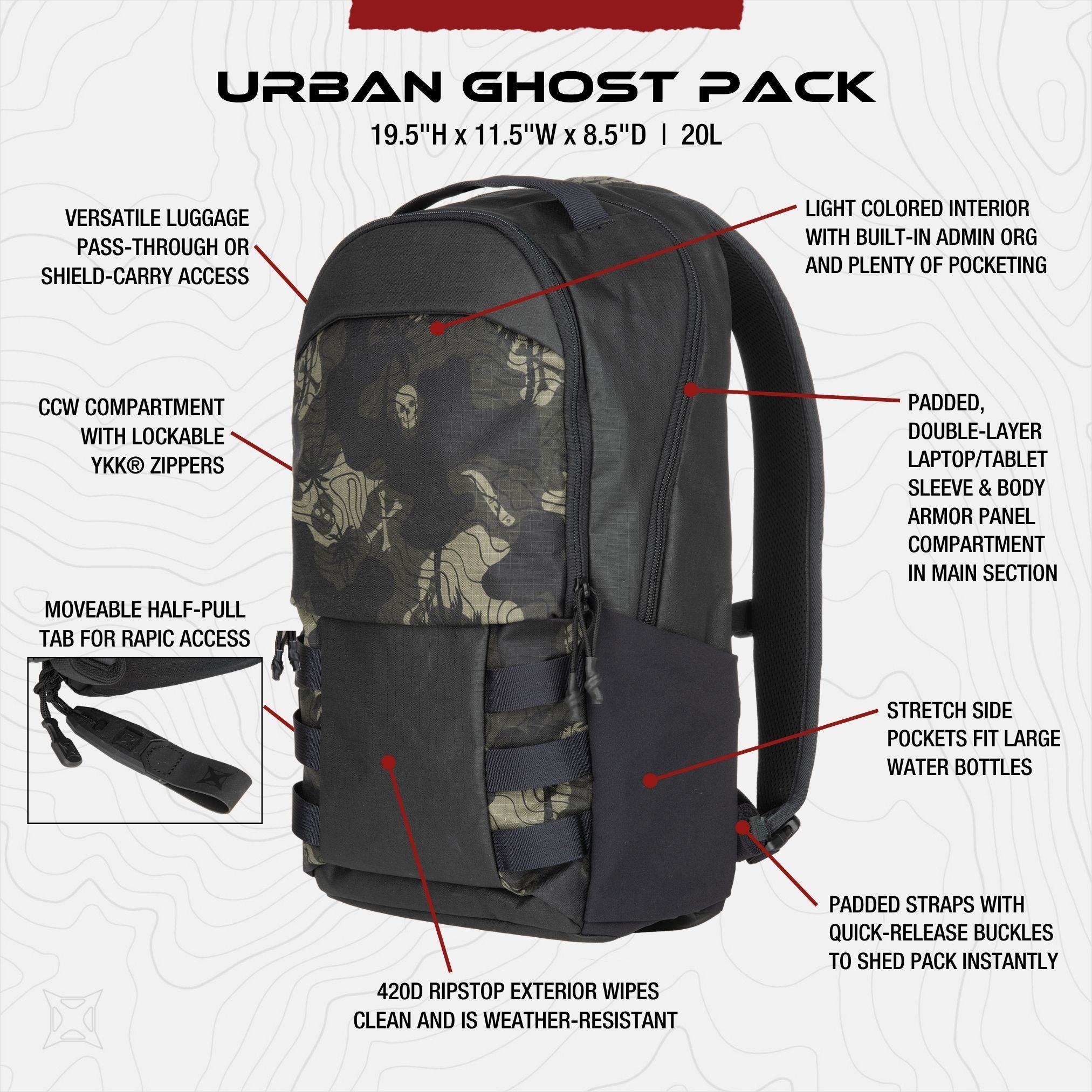 Urban Ghost Tropiskull 20L Backpack