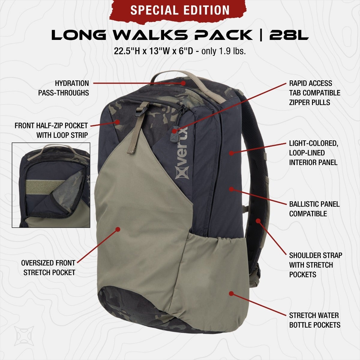 VERTX CUSTOM LONG WALKS 28L BUNDLE