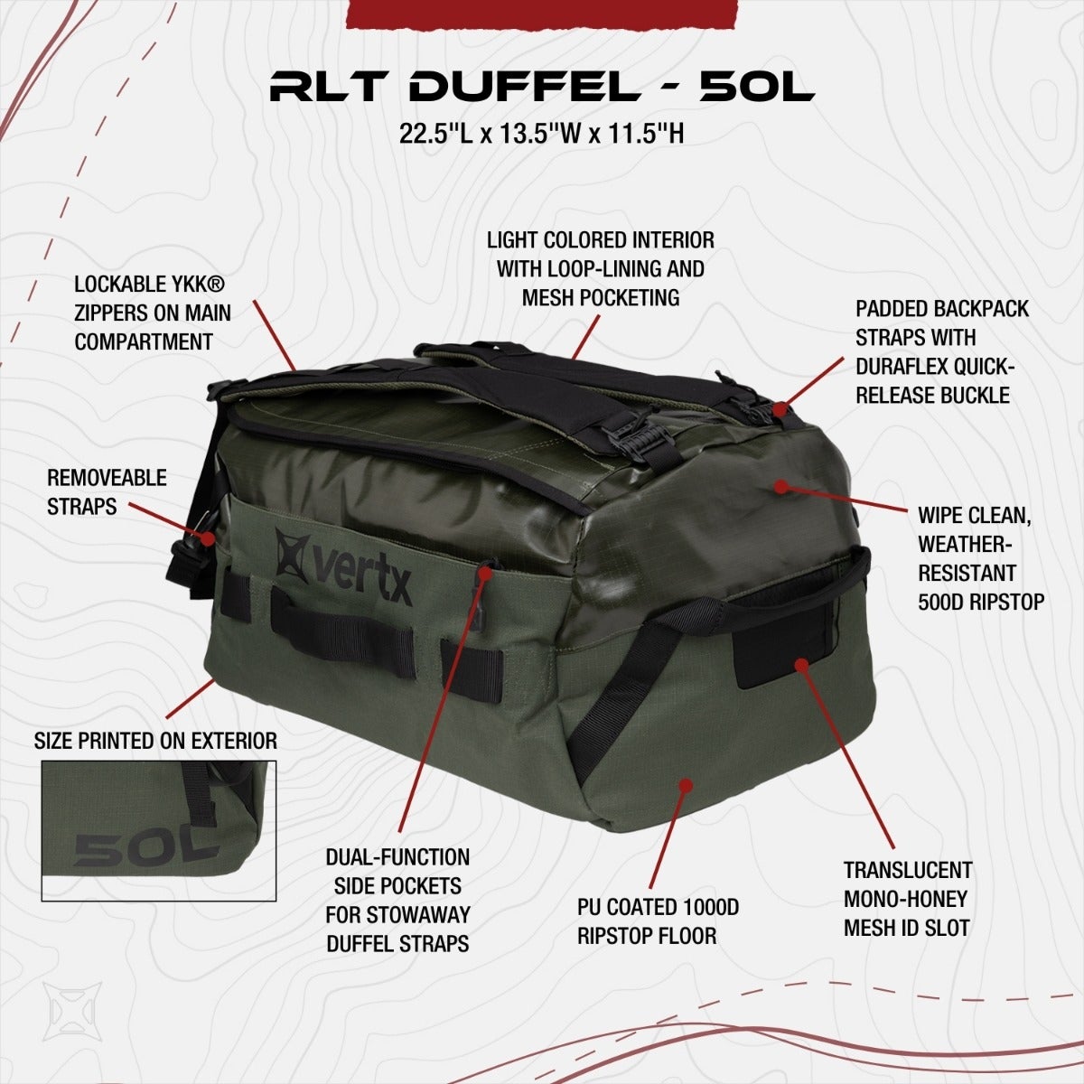 RLT 50L Duffel Bag